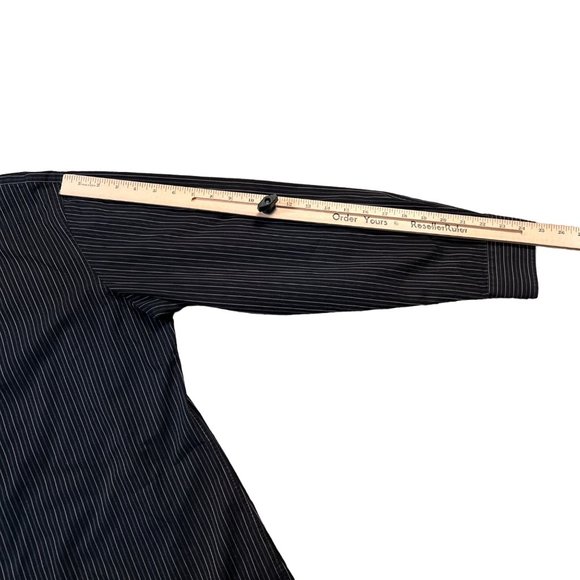 APT. 9 Shirt Men's Long Sleeve Striped Button Up Collared Black Gray Large - Picture 5 of 12